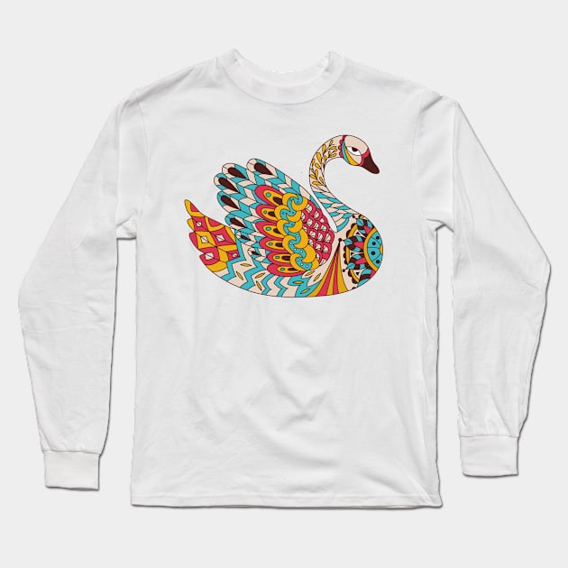 swan funny gift idea Long Sleeve T-Shirt by Smartdoc